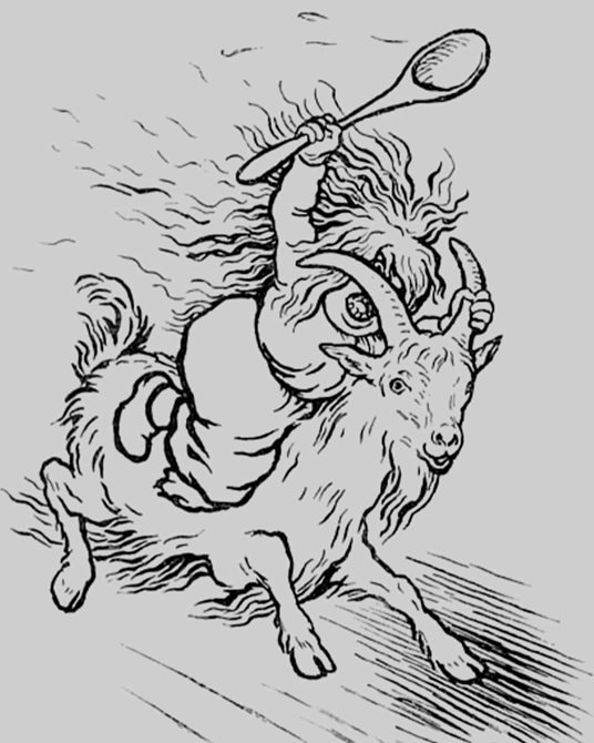 Illustrasjon av Theodor Kittelsen av. Lurvehette