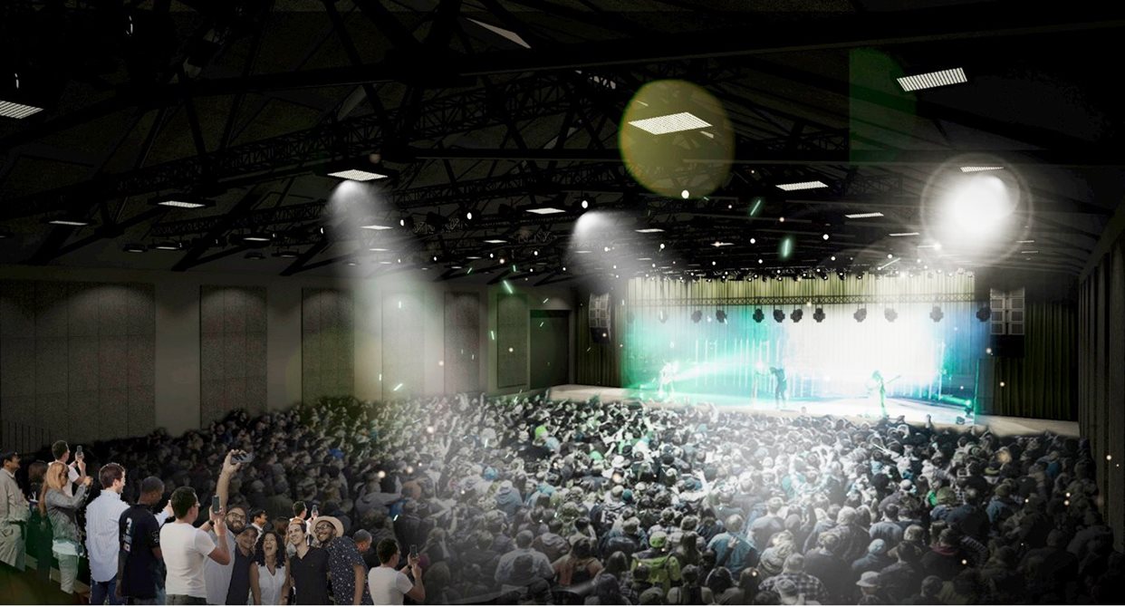 Skisse, konsertsal med publikum Tanken Scene