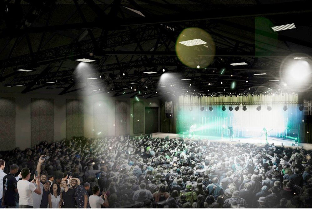 Skisse, konsertsal med publikum Tanken Scene